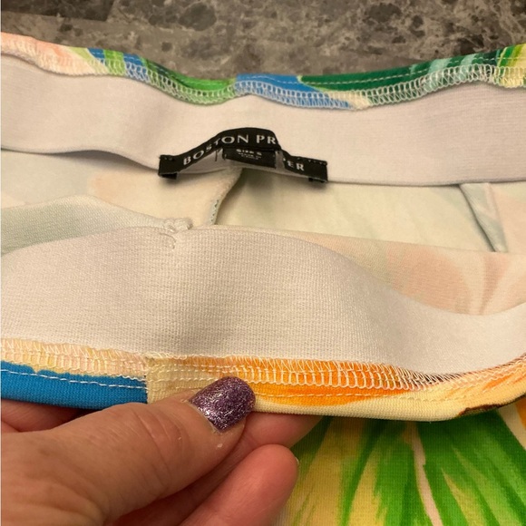 Boston Proper Boho Travel Wide-Leg Tropical Floral Print Crop Pant Woman Size S - Picture 7 of 10